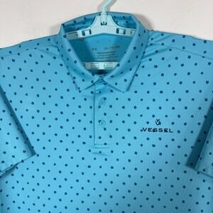 Under Armour Polo Shirt Mens XL Blue The Playoff Performance Floral Print AOP